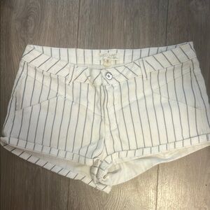 Women's White Striped Shorts